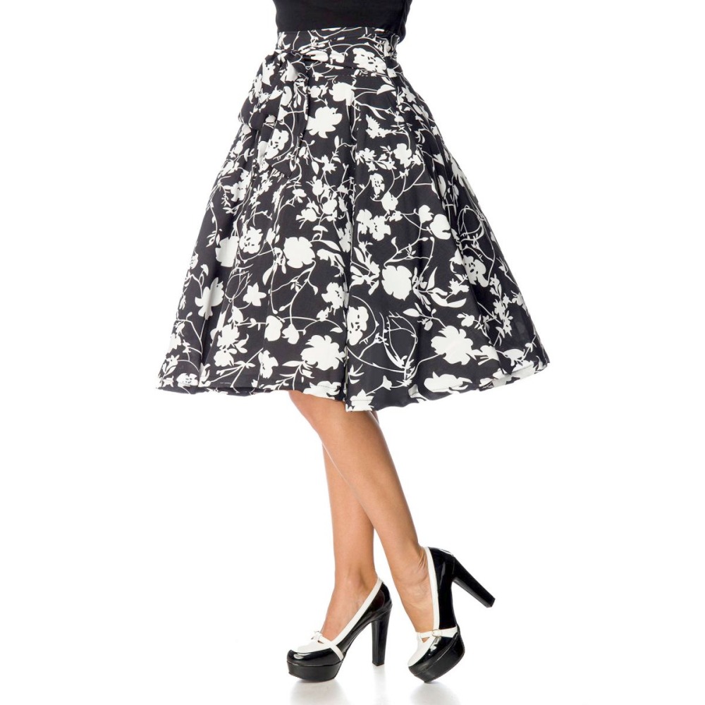 Belsira - Patterned Rok - Zwart